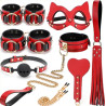 KinkHarness Coffret BDSM Luxury Noir-Rouge 8 Pièces